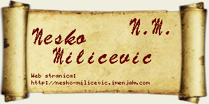 Neško Milićević vizit kartica